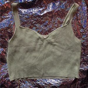 Ribbed Pale Green Crop Top